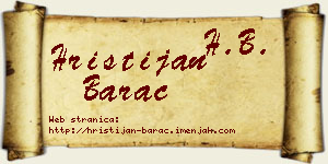 Hristijan Barać vizit kartica